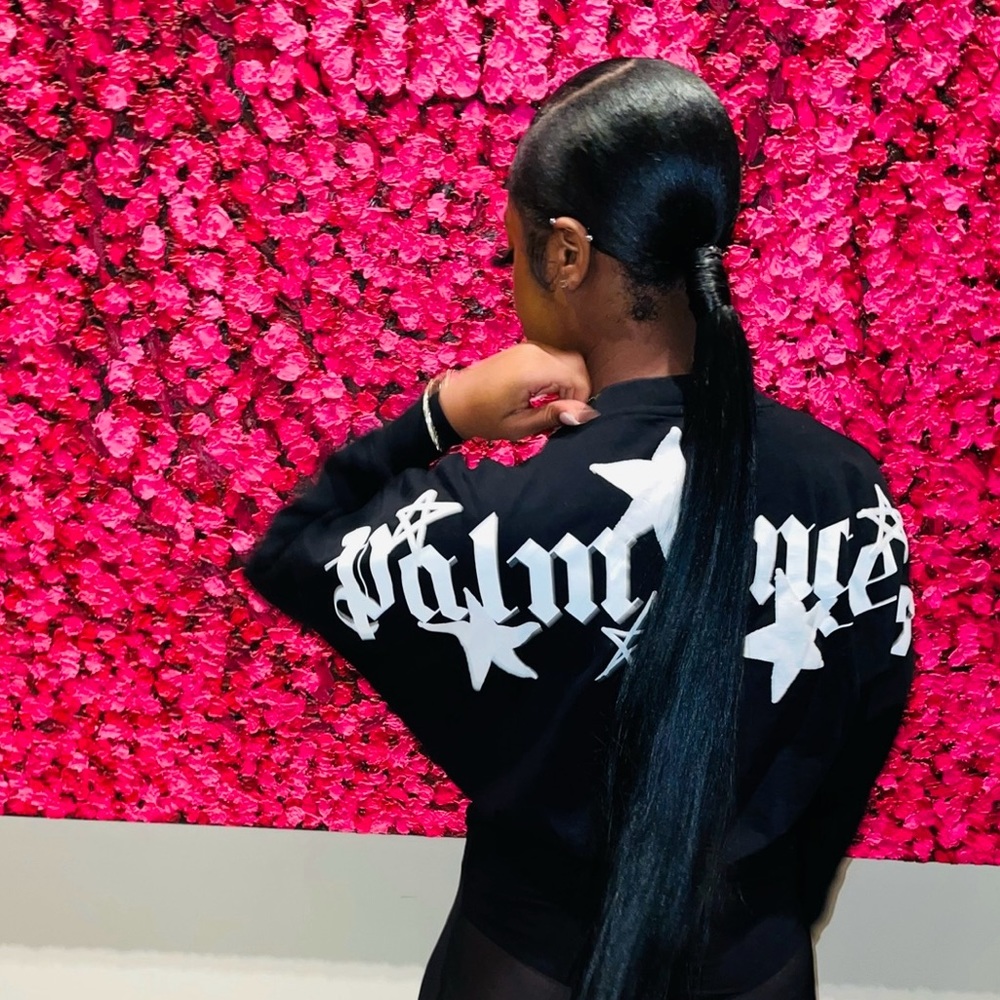 Palm Angels Logo Print Long Sleeve Top